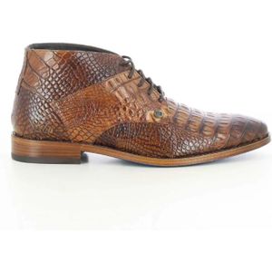 Rehab, Schoenen, Heren, Bruin, 46 EU, Heren Cognac Croco Leren Schoenen