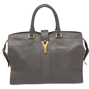Yves Saint Laurent Vintage, Pre-owned, Dames, Grijs, ONE Size, Pre-owned Leather totes
