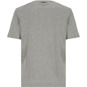 Ermenegildo Zegna, Tops, Heren, Grijs, 2Xl, Katoen, Grijze Zegna Katoenen T-shirt voor Vrouwen