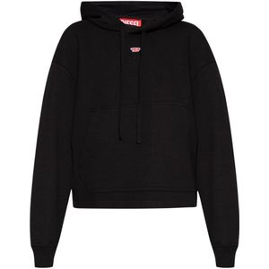 Diesel, Sweatshirts & Hoodies, Dames, Zwart, S, Katoen, ‘F-Jaral’ hoodie met logo