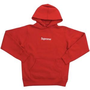 Supreme, Sweatshirts & Hoodies, Heren, Rood, M, Katoen, Beperkte Oplage Rode Box Logo Hoodie