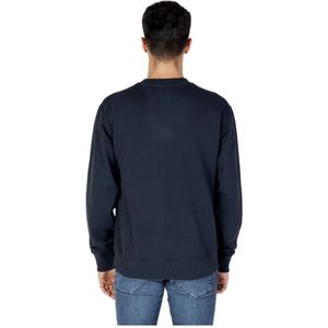 Hugo Boss, Sweatshirts & Hoodies, Heren, Blauw, XL, Katoen, Blauwe Sweatshirt met Lange Mouwen voor Heren