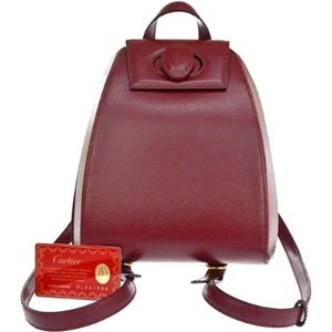 Cartier Vintage, Pre-owned, Dames, Rood, ONE Size, Pre-owned Leather backpacks