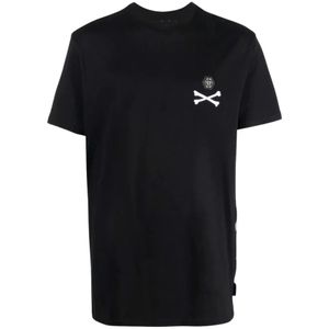 Philipp Plein, Zwart Casual Ronde Hals T-shirt Zwart, Heren, Maat:XL