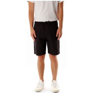 Nn07, Korte broeken, Heren, Zwart, W29, Shorts met middelhoge taille en elastische tailleband
