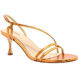 Lola Cruz, Schoenen, Dames, Oranje, 37 EU, Stijlvolle Hoge Hak Sandalen