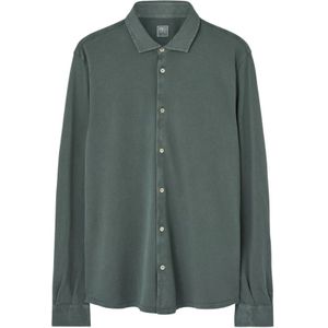 Fedeli, Overhemden, Heren, Groen, 2Xl, Groene Piqué Shirt