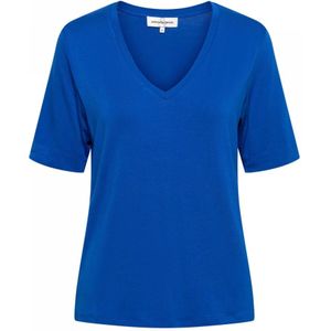 &Co Woman, Tops, Dames, Blauw, XL, V-hals Jersey Top Kobaltblauw