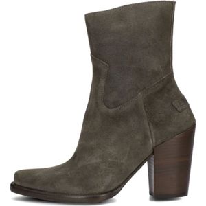 Shabbies, Schoenen, Dames, Beige, 41 EU, Suède, Taupe Suède Enkellaarsje met Rits