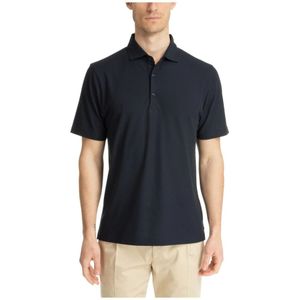 Lardini, Effen Polo Shirt met 3 Knopen Blauw, Heren, Maat:XL