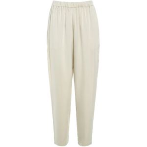 Bitte Kai Rand, Broeken, Dames, Beige, XL, Zijden Ivory Broek 247-2409-4880