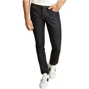 Nudie Jeans, Grim Tim Slim Dry True Jeans Zwart, Heren, Maat:W34