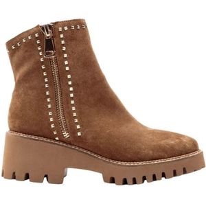 Alma EN Pena, Schoenen, Dames, Bruin, 39 EU, Suède, Dames Casual Kameel Suède Enkellaars