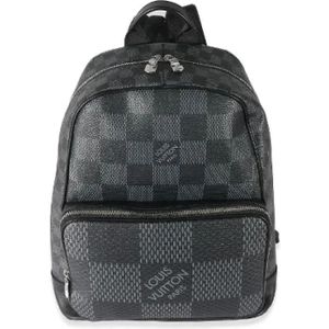 Louis Vuitton Vintage, Pre-owned, Dames, Zwart, ONE Size, Tweed, Pre-owned Cotton backpacks