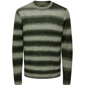 Only & Sons, Truien, Heren, Veelkleurig, XL, Wol, Gradient Crew Knit Sweater