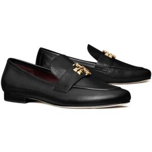 Tory Burch, Schoenen, Dames, Zwart, 39 1/2 EU, Zwarte Leren Loafers