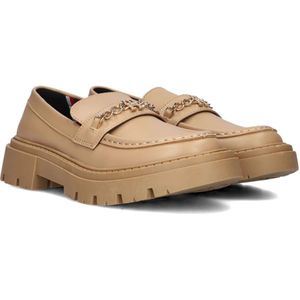 Tommy Hilfiger, Schoenen, Dames, Bruin, 37 EU, Leer, Meisjes Loafers Trendy Camel Leatherlook