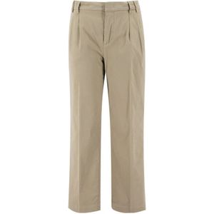 Aspesi, Katoenen Chino Broek met Plooien Beige, Dames, Maat:M