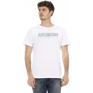 Bikkembergs, Witte katoenen T-shirt met voorkant print Wit, Heren, Maat:XL