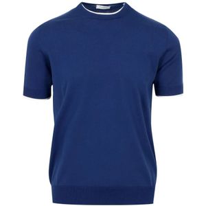 Paolo Pecora, Tops, Heren, Blauw, S, Katoen, T-shirts