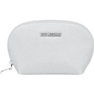 Love Moschino, Tassen, Dames, Grijs, ONE Size, Leer, Stijlvolle Dames Beauty Case van Synthetisch Leer