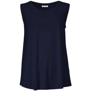 Masai, Tops, Dames, Blauw, M, Navy Mouwloze A-Lijn Jersey Top