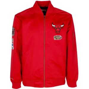 Mitchell & Ness, Sweatshirts & Hoodies, Heren, Rood, M, Katoen, Chicago Bulls NBA Bomberjack Lichtgewicht