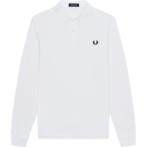 Fred Perry, Tops, Heren, Wit, XL, Lange Mouw Polo Shirt