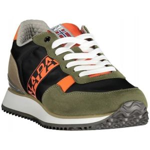 Napapijri, Schoenen, Heren, Veelkleurig, 44 EU, Leer, Groene Textiel Leren PU Sneakers