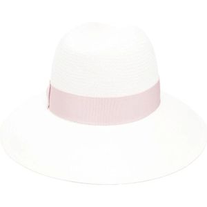 Borsalino, Accessoires, Dames, Roze, S, Strooien hoed met brede rand en lint