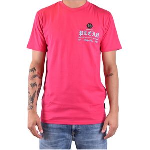 Philipp Plein, Tops, Heren, Roze, L, Katoen, Heren Fucsia T-shirts Polos Ss 24