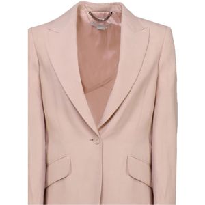 Stella McCartney, Jassen, Dames, Roze, 2Xs, Linnen, Elegante Blazer Jas