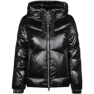 Woolrich, Jassen, Dames, Zwart, L, Zwarte Aliquippa Puffer Jas