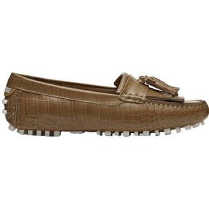 Lottusse, Loafer Mocassin met Franjes Beige, Dames, Maat:41 EU