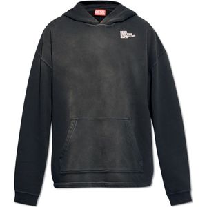 Diesel, Sweatshirts & Hoodies, Heren, Zwart, 3Xl, Katoen, ‘S-Bunt-Hood’ hoodie