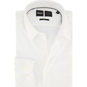 Hugo Boss, Overhemden, Heren, Wit, M, Polyester, Witte Slim Fit Overhemdjurk