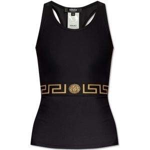 Versace, Gepersonaliseerde sporttop Zwart, Dames, Maat:M