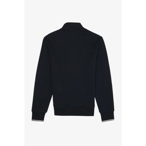 Fred Perry, Sweatshirts & Hoodies, Heren, Blauw, S, Katoen, Navy Half Zip Sweatshirt met Strepen op de Rug