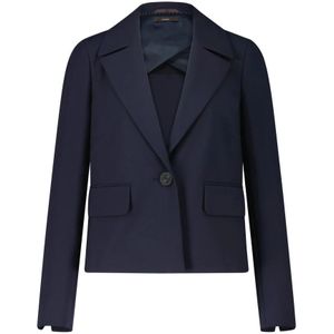 Windsor, Elegante Business Blazer met Revers Blauw, Dames, Maat:S