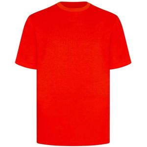Kiton, Oranje Katoenen Crew Neck T-Shirt Oranje, Heren, Maat:S