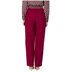 Vila, Broeken, Dames, Rood, M, Polyester, Dames Bordeaux Broek