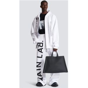 Balmain, Broeken, Heren, Wit, S, Katoen, Hoofd joggers