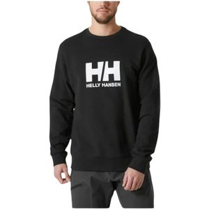 Helly Hansen, Sweatshirts & Hoodies, Heren, Zwart, S, Katoen, Zwart Logo Crew Sweatshirt