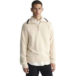 Gant, Katoenen Troyer Coltrui met Halve Rits Beige, Heren, Maat:M