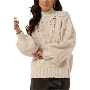 Object, Truien, Dames, Beige, S, Polyester, Alison Knit Pullover Beige