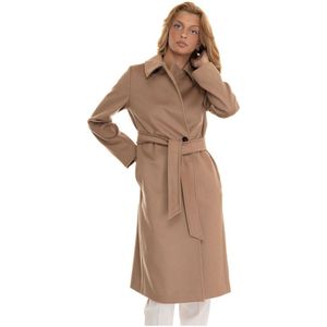 Max Mara Studio, Mantels, Dames, Bruin, M, Stijlvolle Winterjas voor Vrouwen