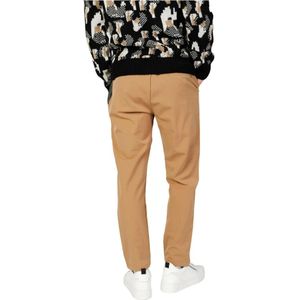 Gianni Lupo, Broeken, Heren, Bruin, L, Polyester, Bruine vetersluiting broek met voorzakken