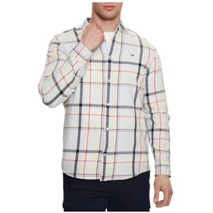 Tommy Hilfiger, Klassieke Essentiële Overhemd Tommy Jeans Blauw, Heren, Maat:M