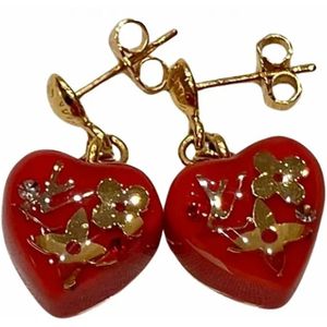 Louis Vuitton Vintage, Pre-owned, Dames, Rood, ONE Size, Pre-owned Metal earrings