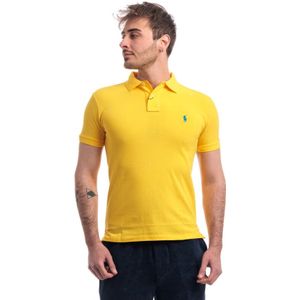 Polo Ralph Lauren, Tops, Heren, Geel, S, Katoen, Slim Katoenen Polo Shirt